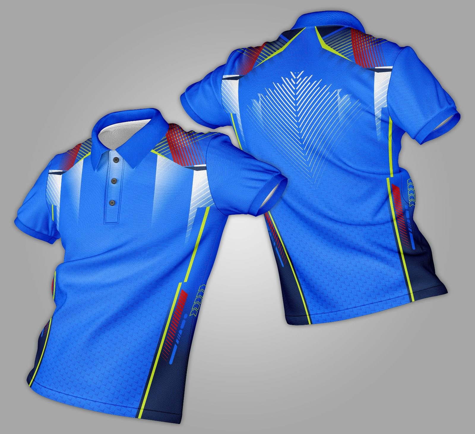 A custom printed white t-shirt held up